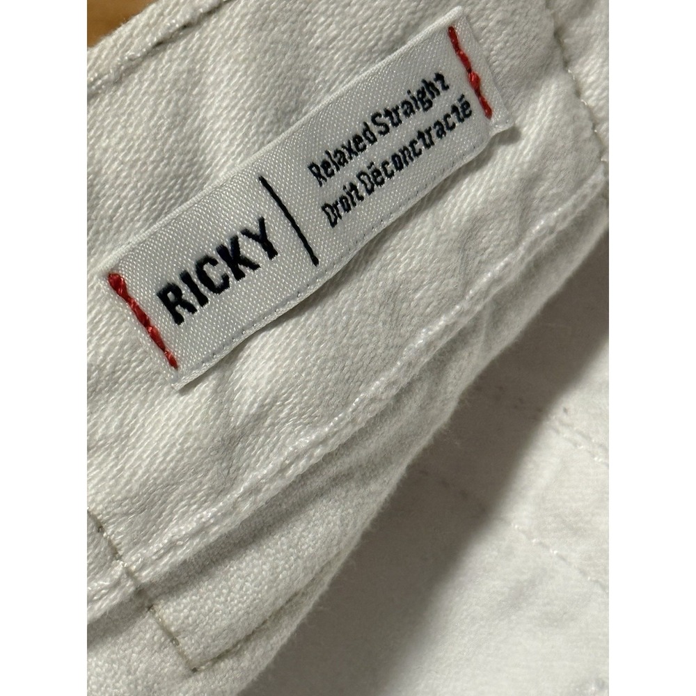 True Religion Ricky White Jeans 40 Relaxed Straight Flap Pocket 32 Inseam USA - Picture 6 of 13